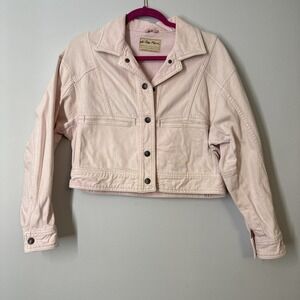 We The Free Pink Denim Jacket‎ • Cropped Y2K Chic • Grunge Boho Small